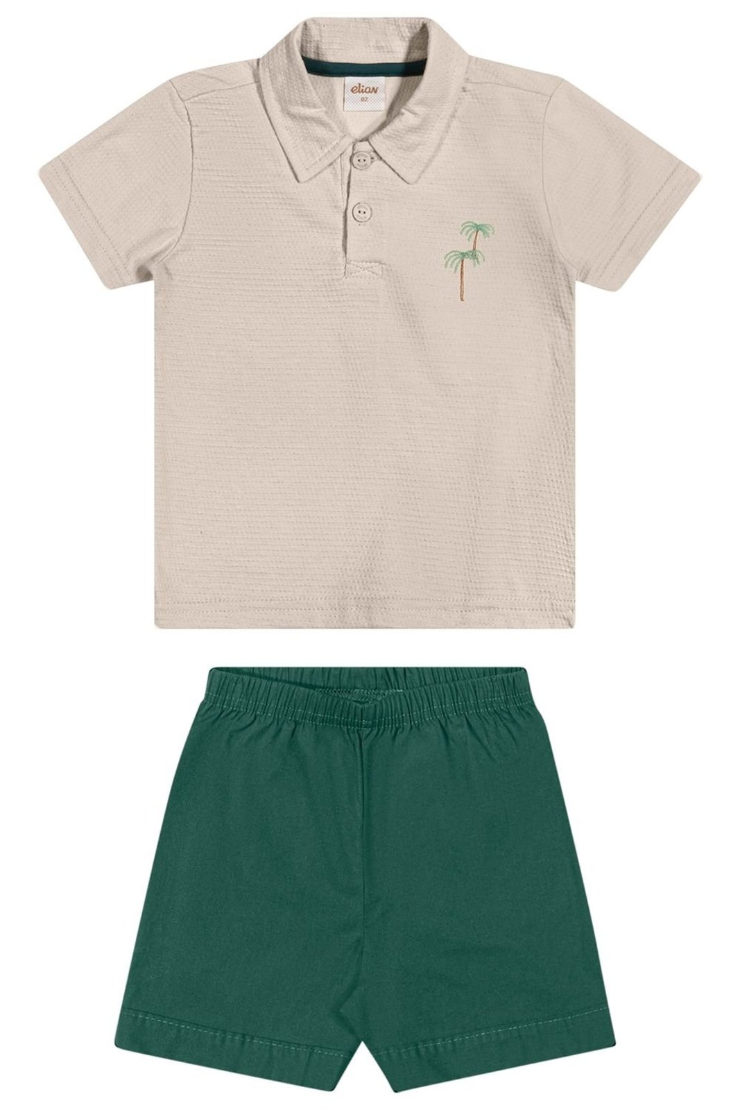 Infantil - Conjunto Menino Polo Bordada Elian Bege