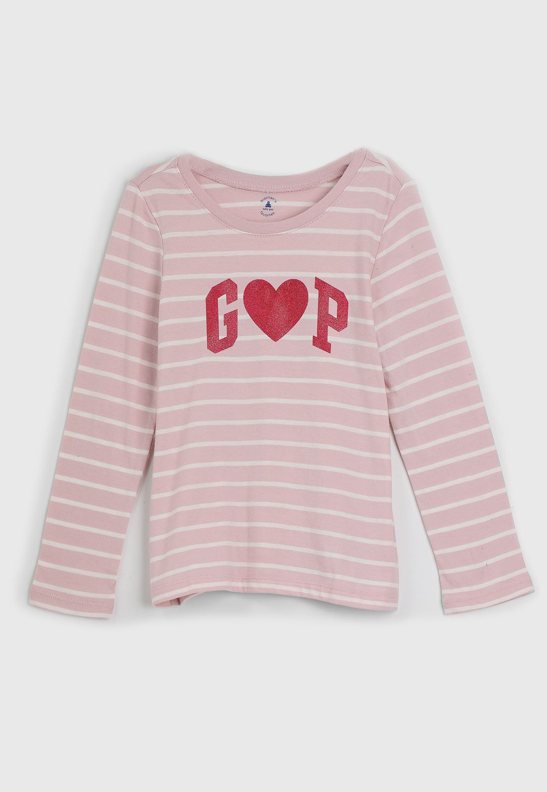 Vista 2 Camiseta Manga Longa GAP Listrada rosa GAP rosa