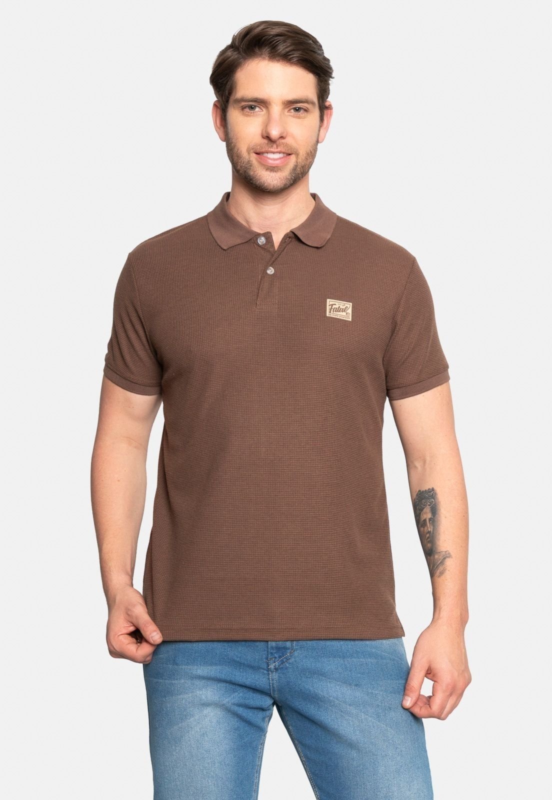 Camisa Polo Fatal Piquet Marrom