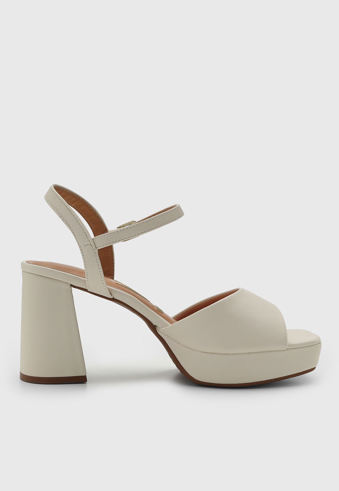 Vista 3 Sandália Feminina Vizzano Salto Bloco Meia Pata Off-White off-white white VIZZANO off-white white
