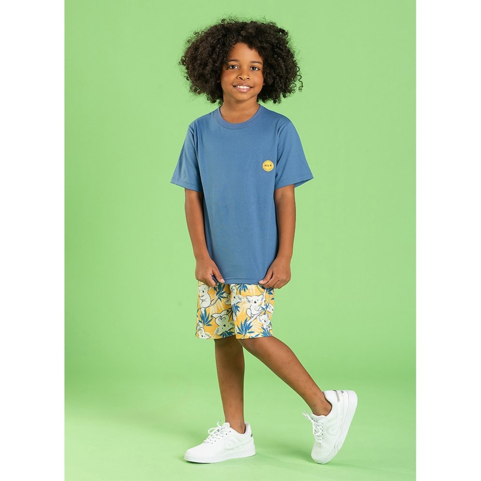 Infantil – Conjunto Verão Menino Azul Camiseta E Bermuda Coala