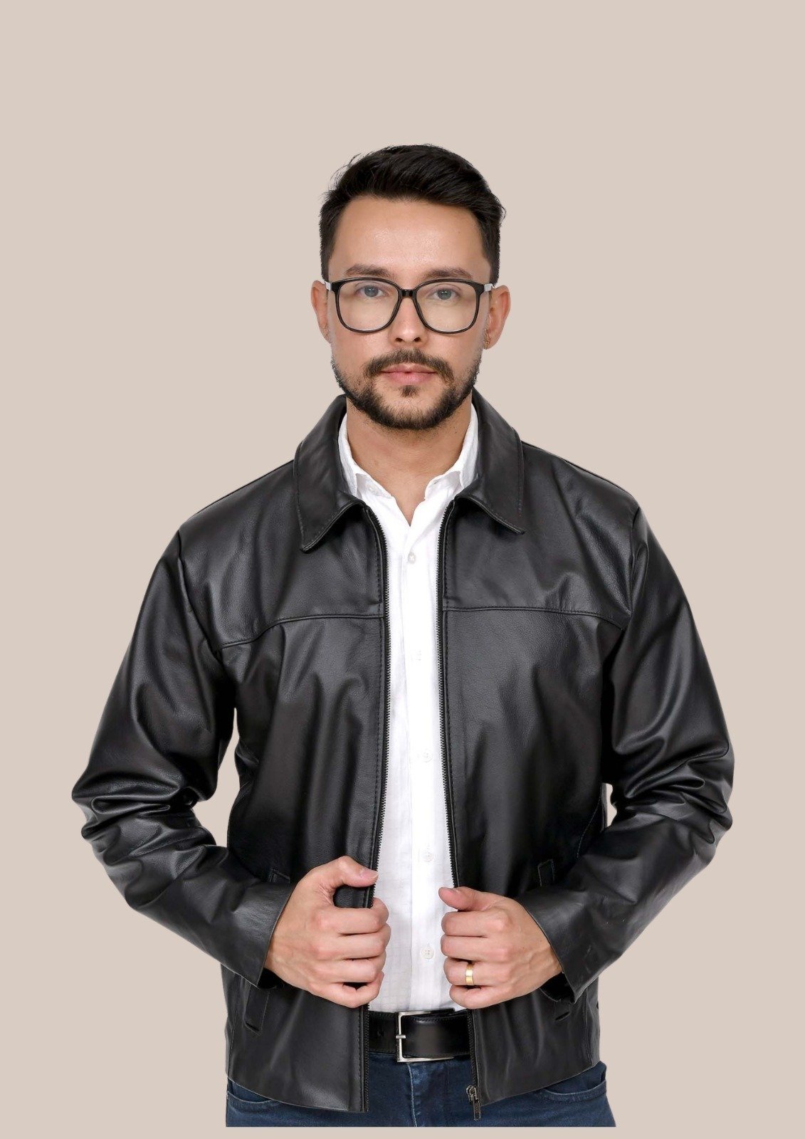 Jaqueta de Couro Pelica Lion Preto