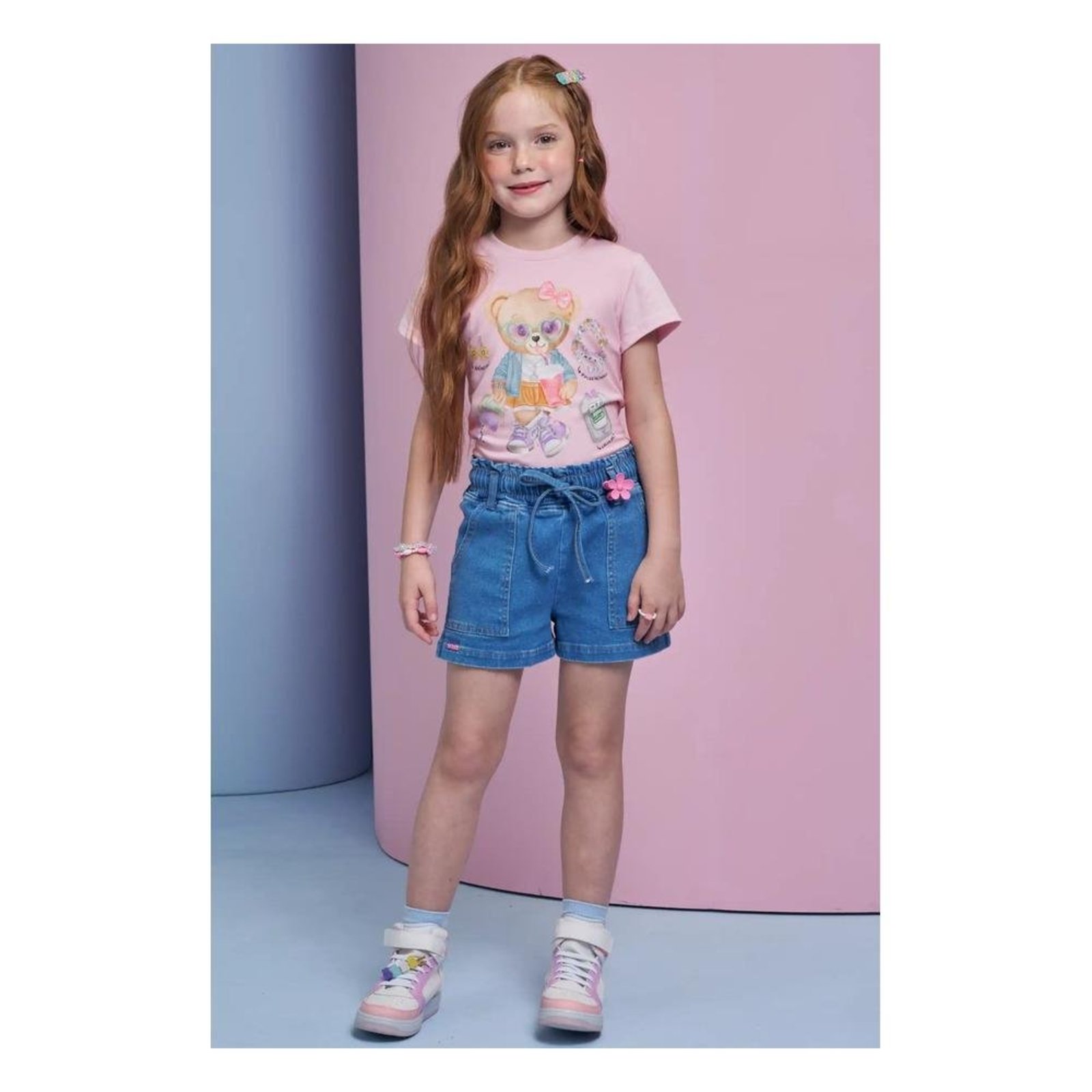Infantil - Shorts Menina Jeans Infanti 10 Azul