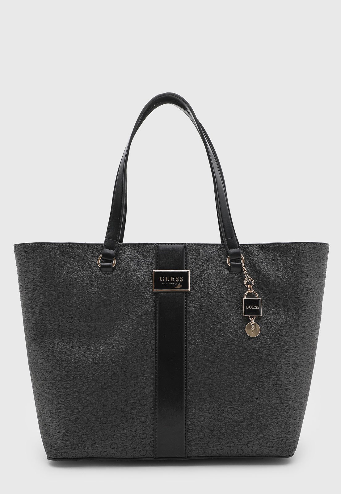 Bolsa Feminina Guess Grande Detalhe Logo Preta
