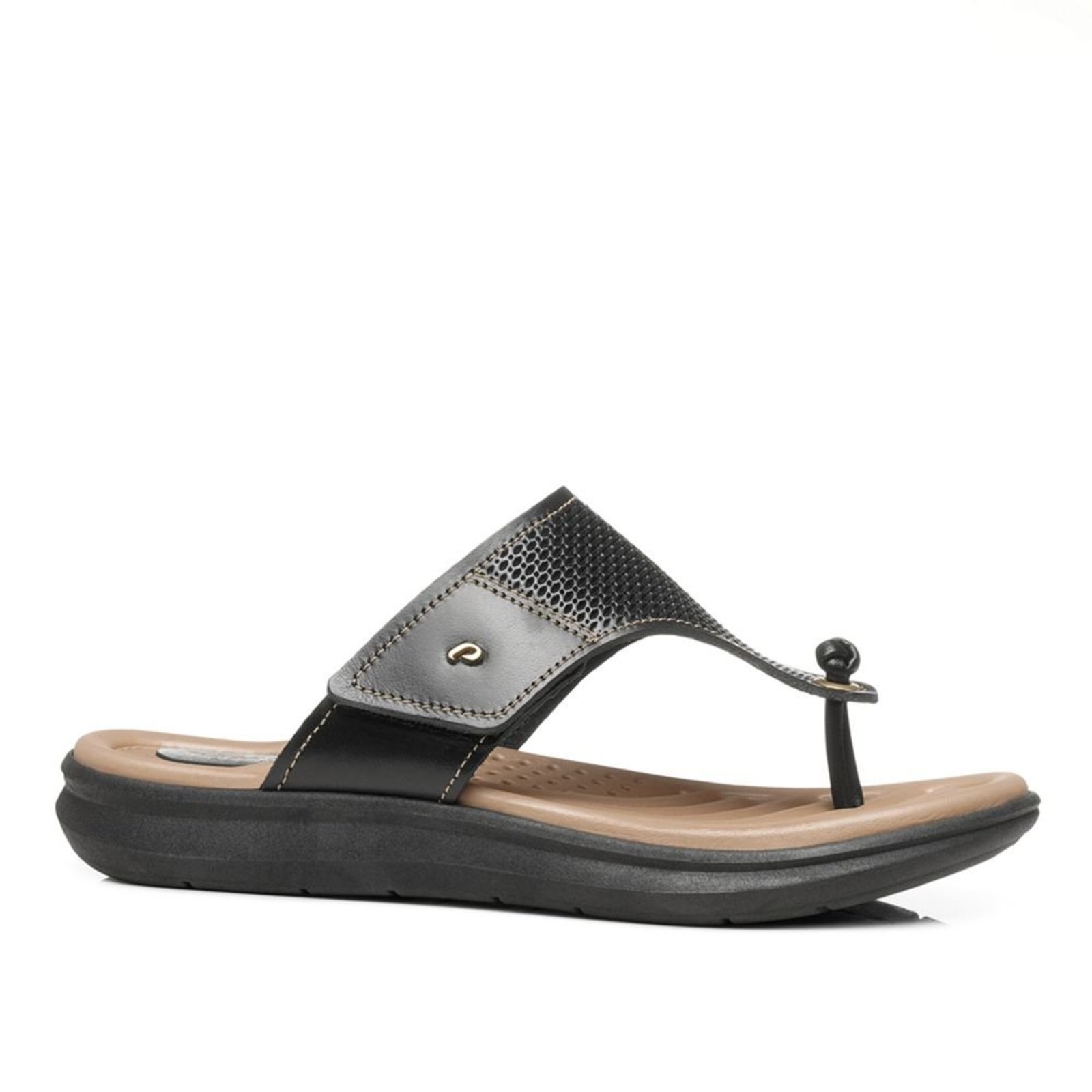 Chinelo Pegada Feminino em Couro Preto 232821-06 Sandalia Pegada Feminino em Couro Preto 232821-06 37