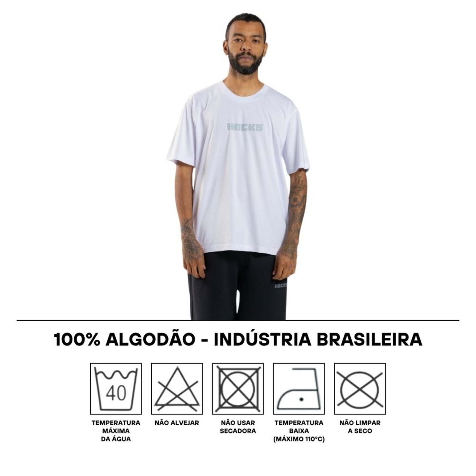 Camiseta Masculina Adulta Hocks Letter H26544