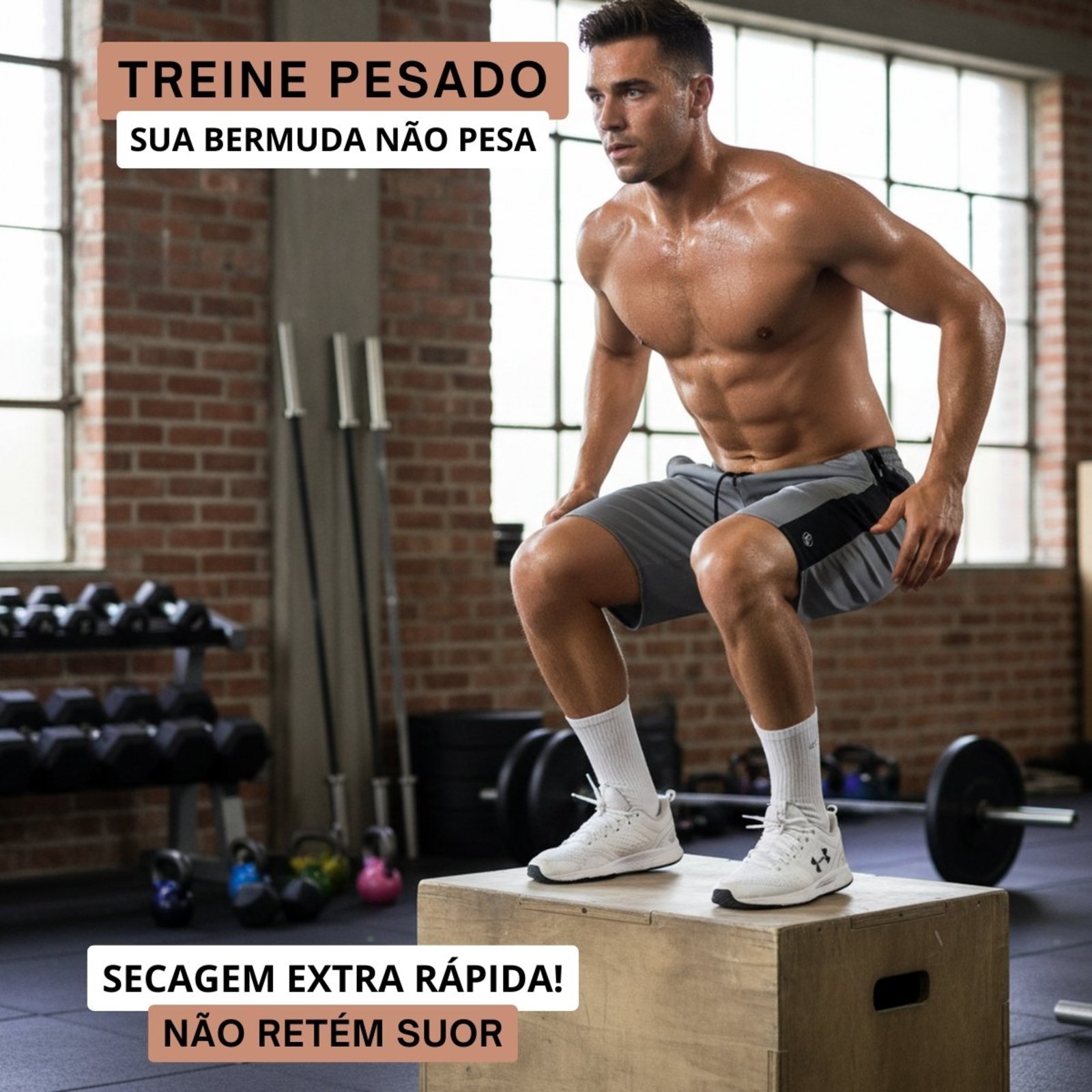 Kit 2 Bermudas KS Tactel com Elastano Premium Short Praia Treino Academia