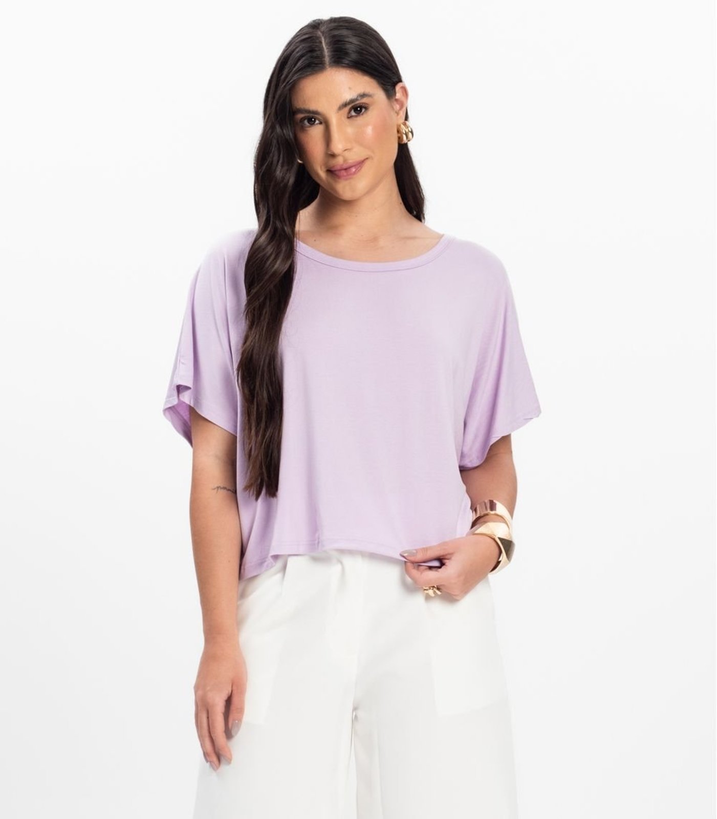 Blusa Feminina com Manga Morcego Rovitex Roxo