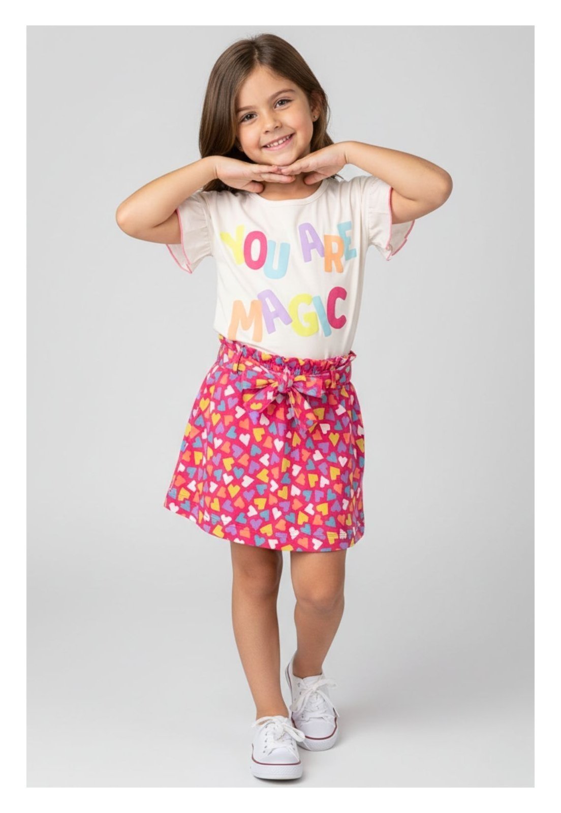 Vista 2 Infantil - Conjunto Bem Vestir Feminino Blusa e Saia off-white BEM VESTIR off-white