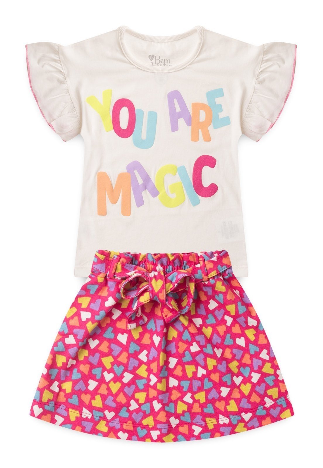 Vista 3 Infantil - Conjunto Bem Vestir Feminino Blusa e Saia off-white BEM VESTIR off-white