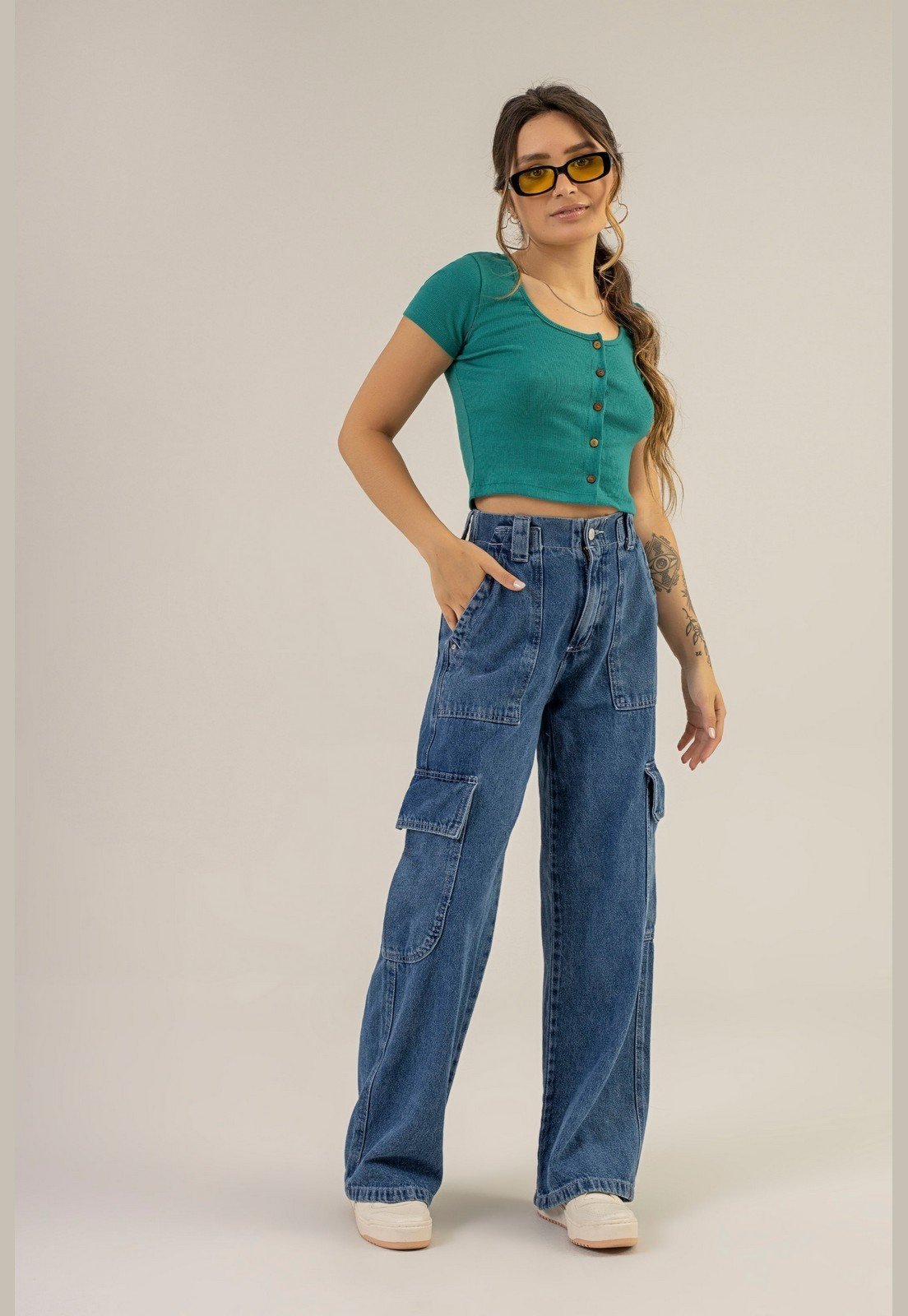 Blusa Cropped Adulto em Ribana The Philippines Verde
