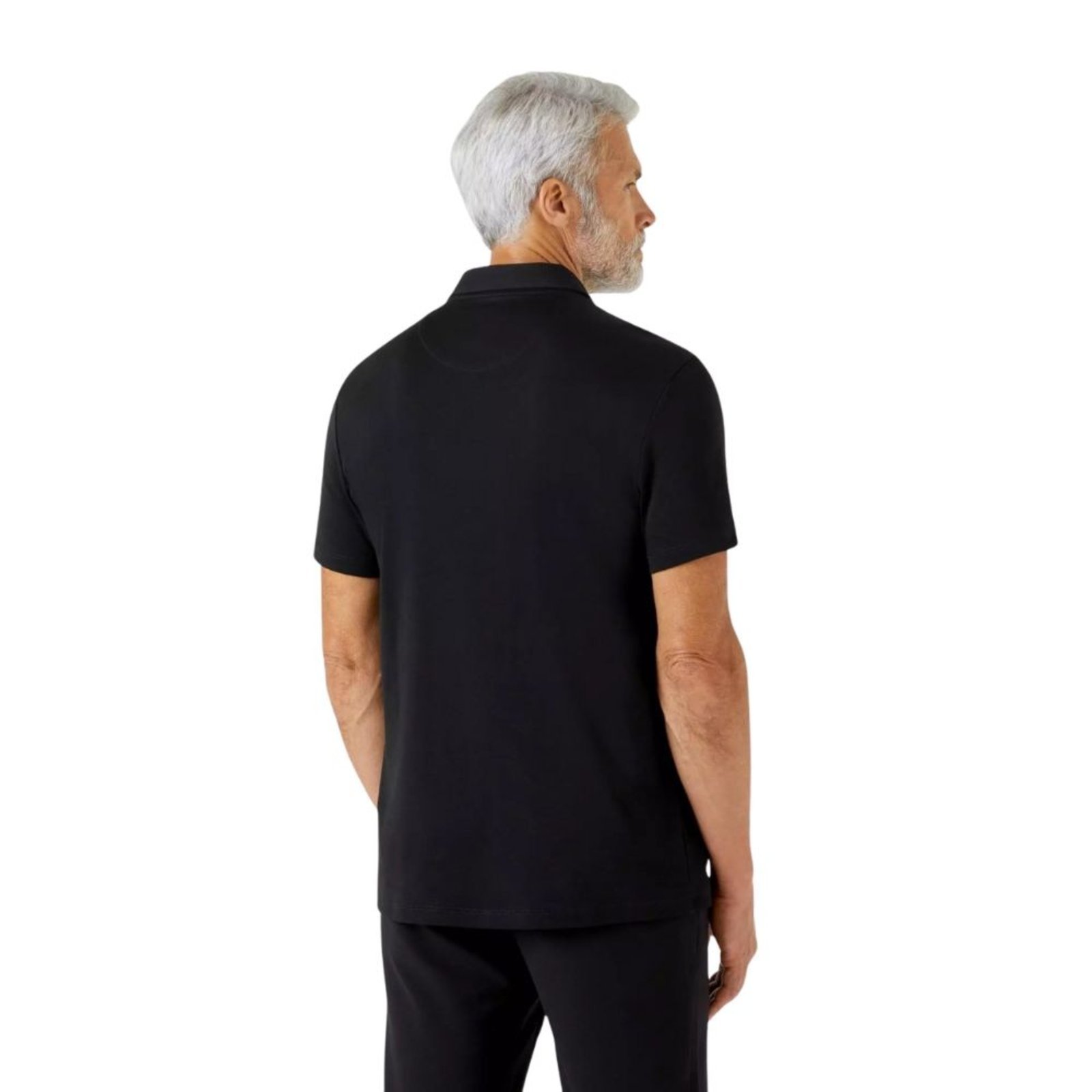 Vista 3 Camisa Oficina Reserva Polo Pima Premium preto preto