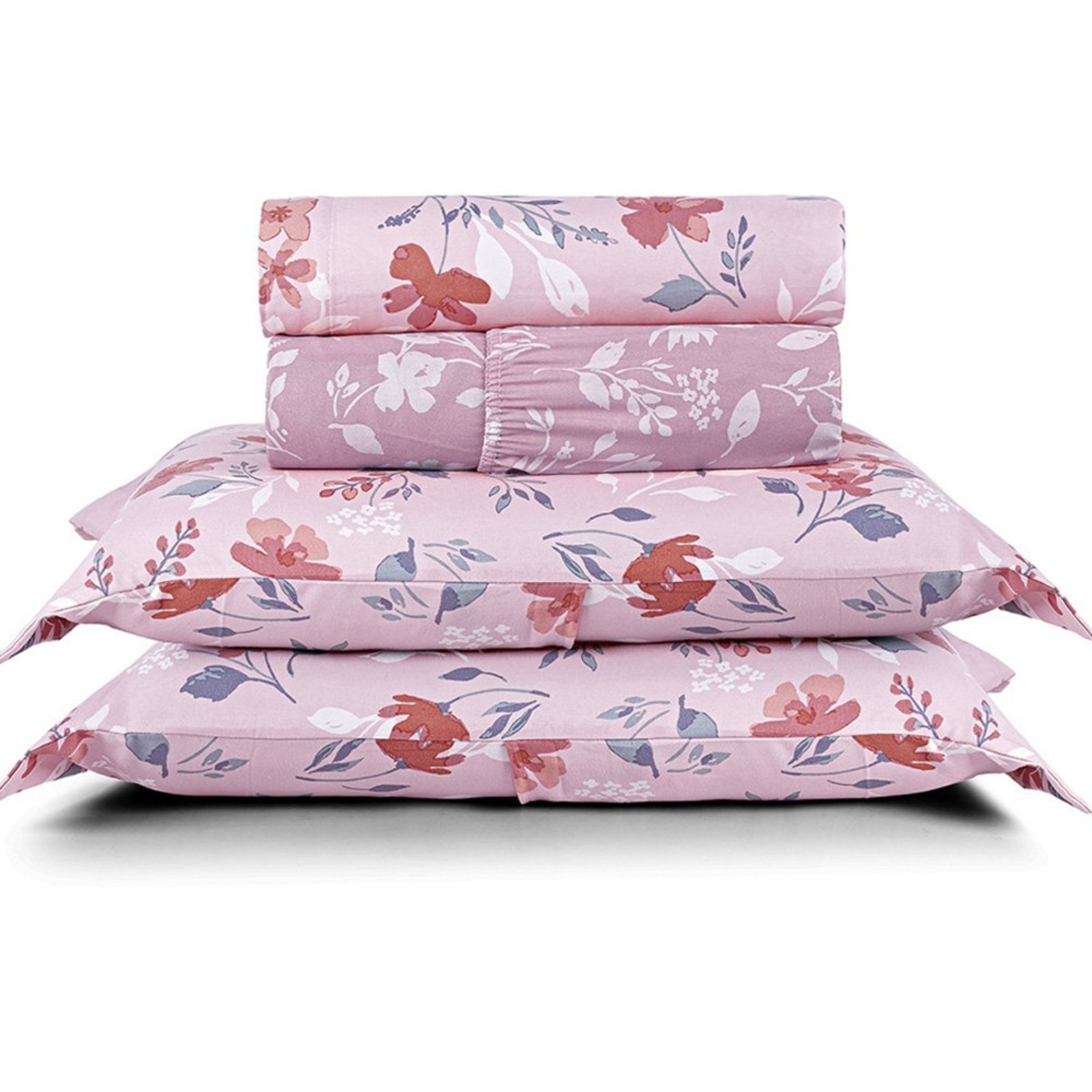 Jogo de Cama Lençol Queen Elyte Micropercal 400 Fios 4 Peças - Flora