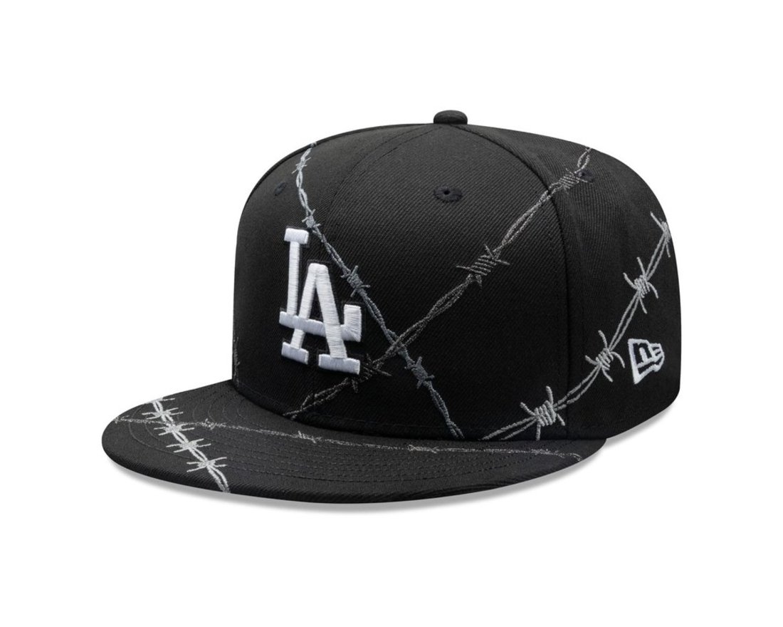 Bone New Era 59FIFTY Los Angeles Dodgers MLB Wire Preto