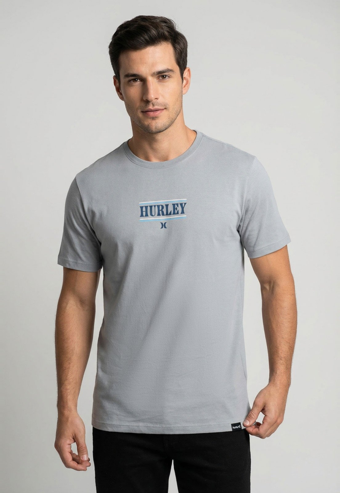 Camiseta Masculina Hurley Silk Portal Cinza