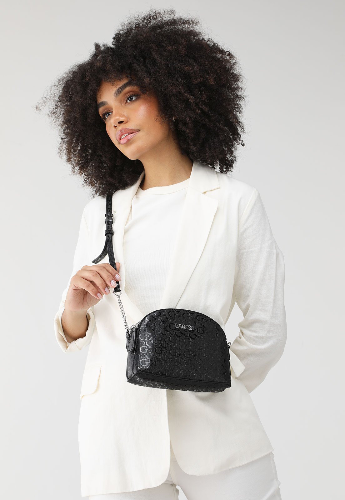 Bolsa Guess Monograma Preta