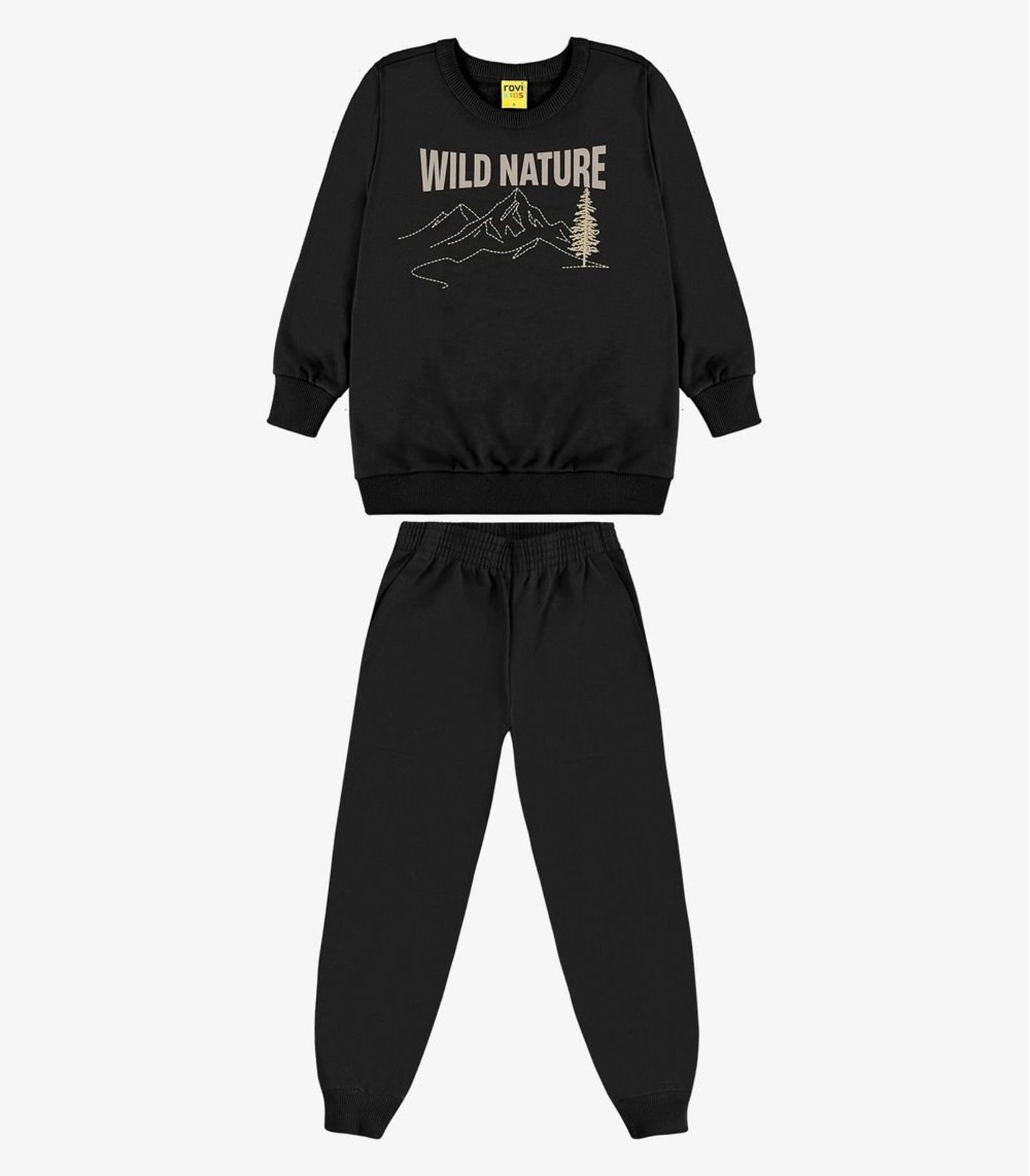 Infantil - Conjunto Blusão com Calça Moletom Rovi Preto