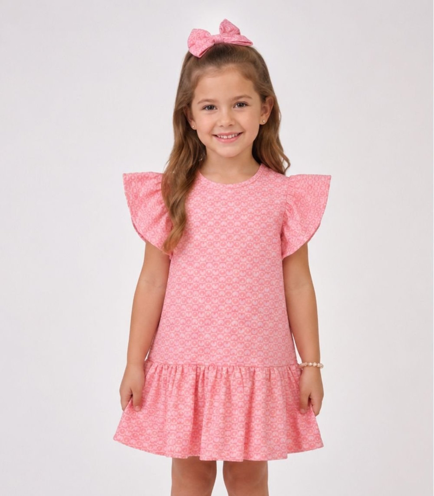 Infantil - Vestido Menina Em Jacquard Vegas Select Rosa