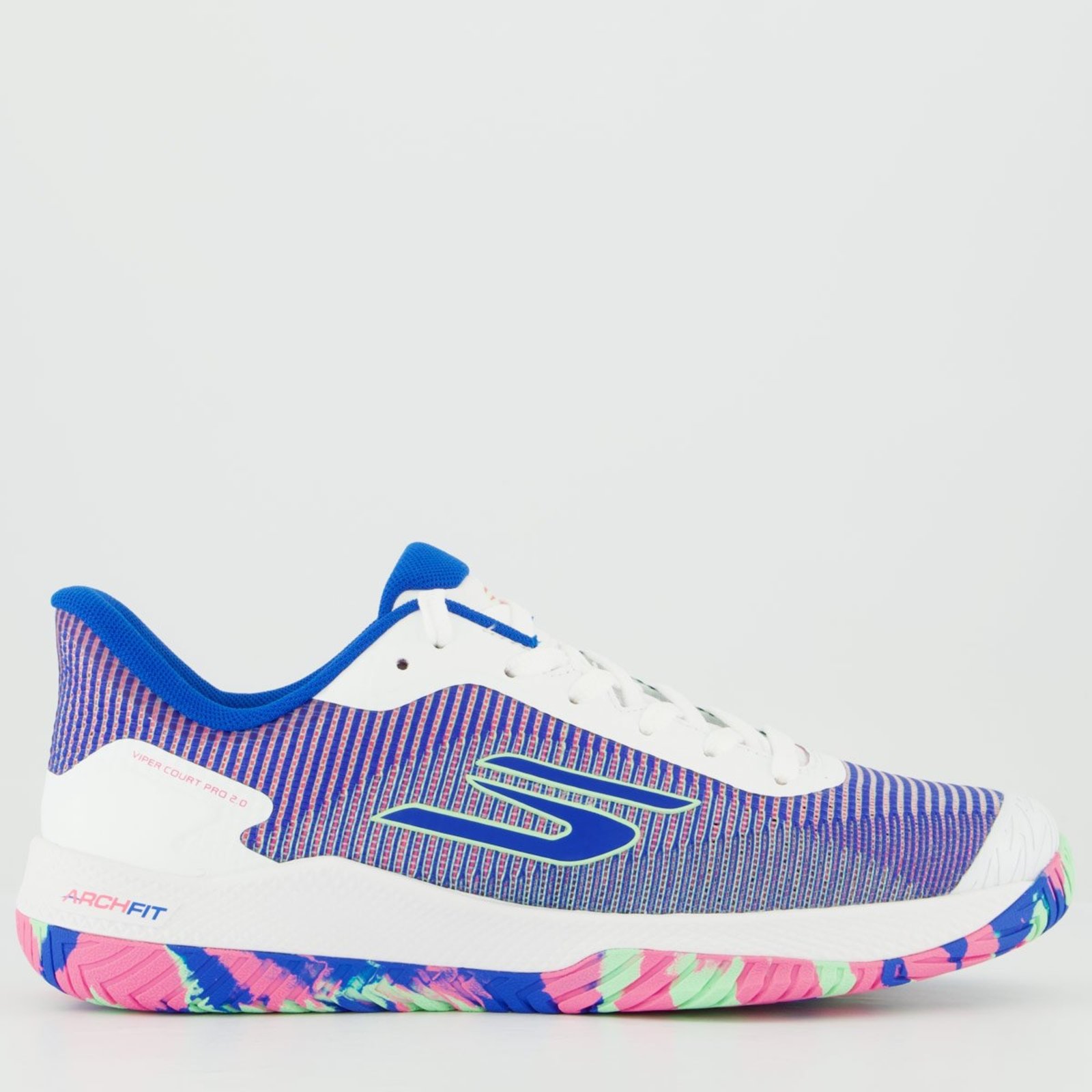 Tênis Skechers Viper Court Pro 2.0 Branco e Azul
