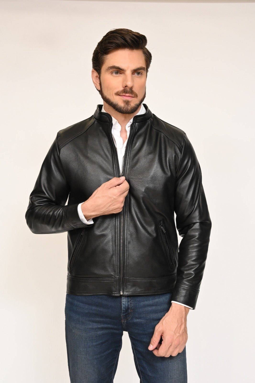 Jaqueta de Couro Pelica Amsterdã Preto