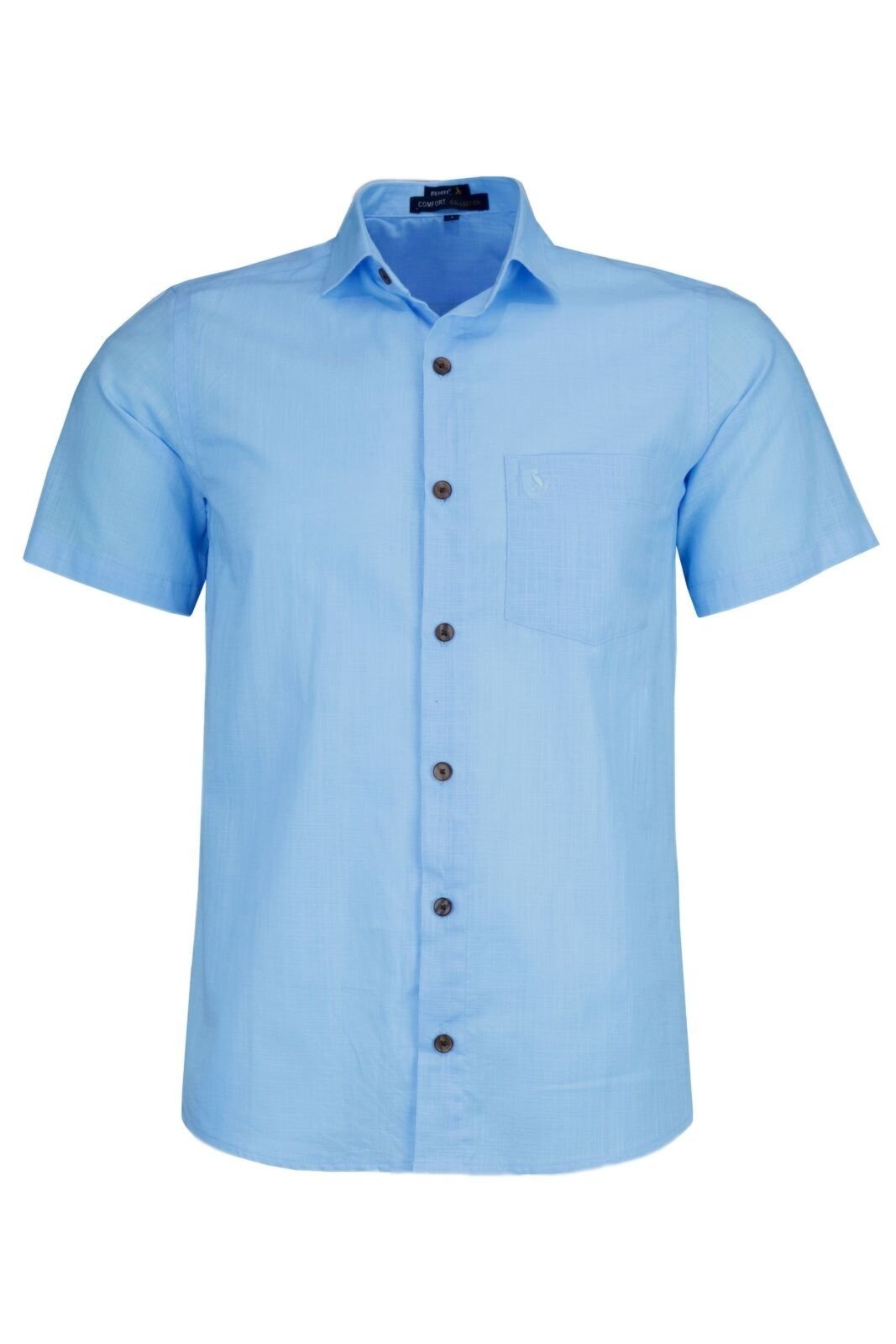 Camisa Social Masculina Amil Mangacurta Comfort Algodão 1740