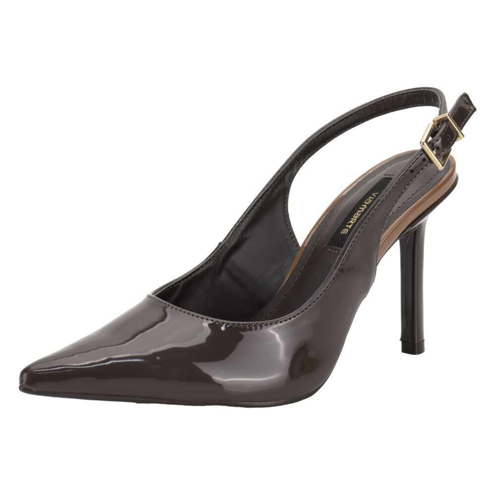 Scarpin Feminino Salto Fino Via Marte 044021 5834021 Marrom