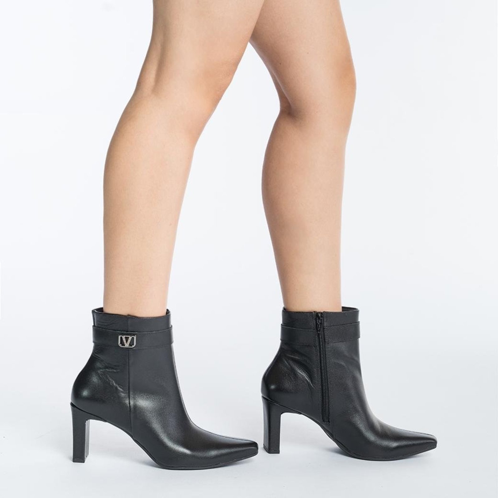 Bota Cano Curto Via Marte Detail Feminina Preto