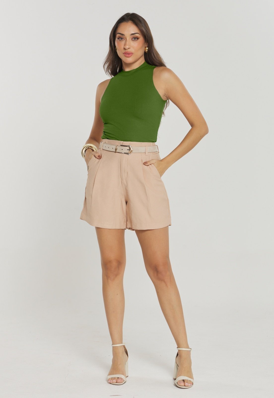 Blusa Rudély Canelada Verde Militar