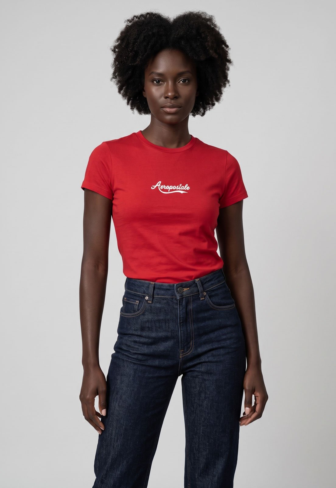 Camiseta Feminina Aeropostale Gola Redonda Vermelha