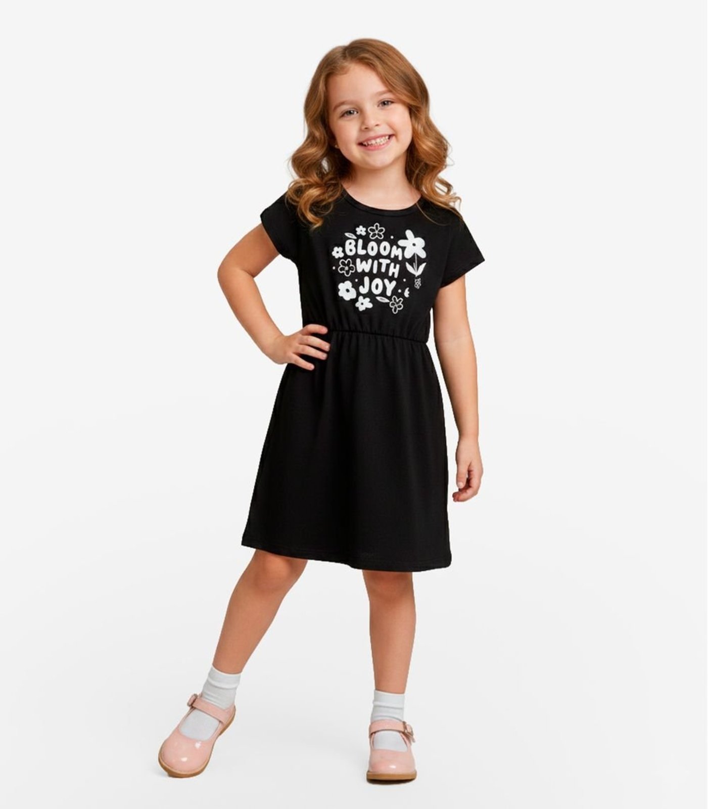 Vista 2 Infantil - Vestido Curto Em Molecotton Select preto Select preto