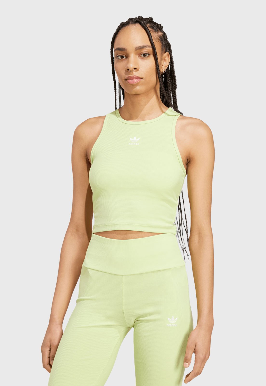 Regata Cropped Canelada Adidas Originals Ajustada Essencials Verde