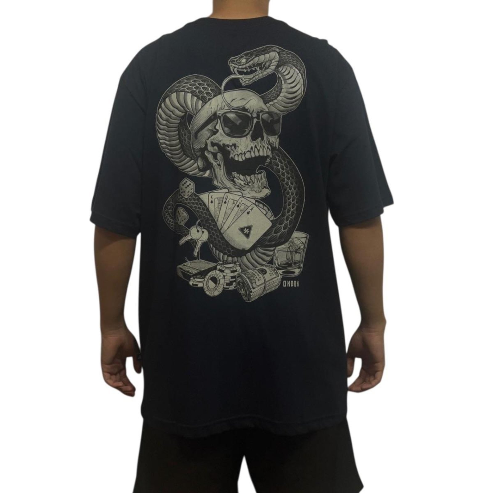 Camiseta Oversized Casino- Okdok - Azul Marinho