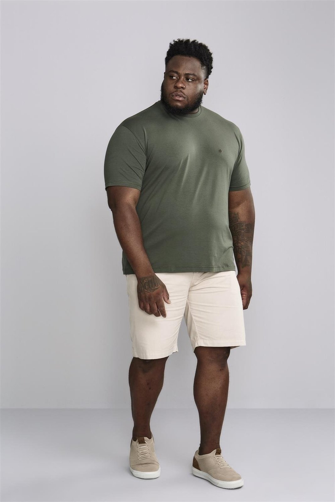 HIGHSTIL Camiseta Manga Curta Comfort Malha Básica – Verde Escuro