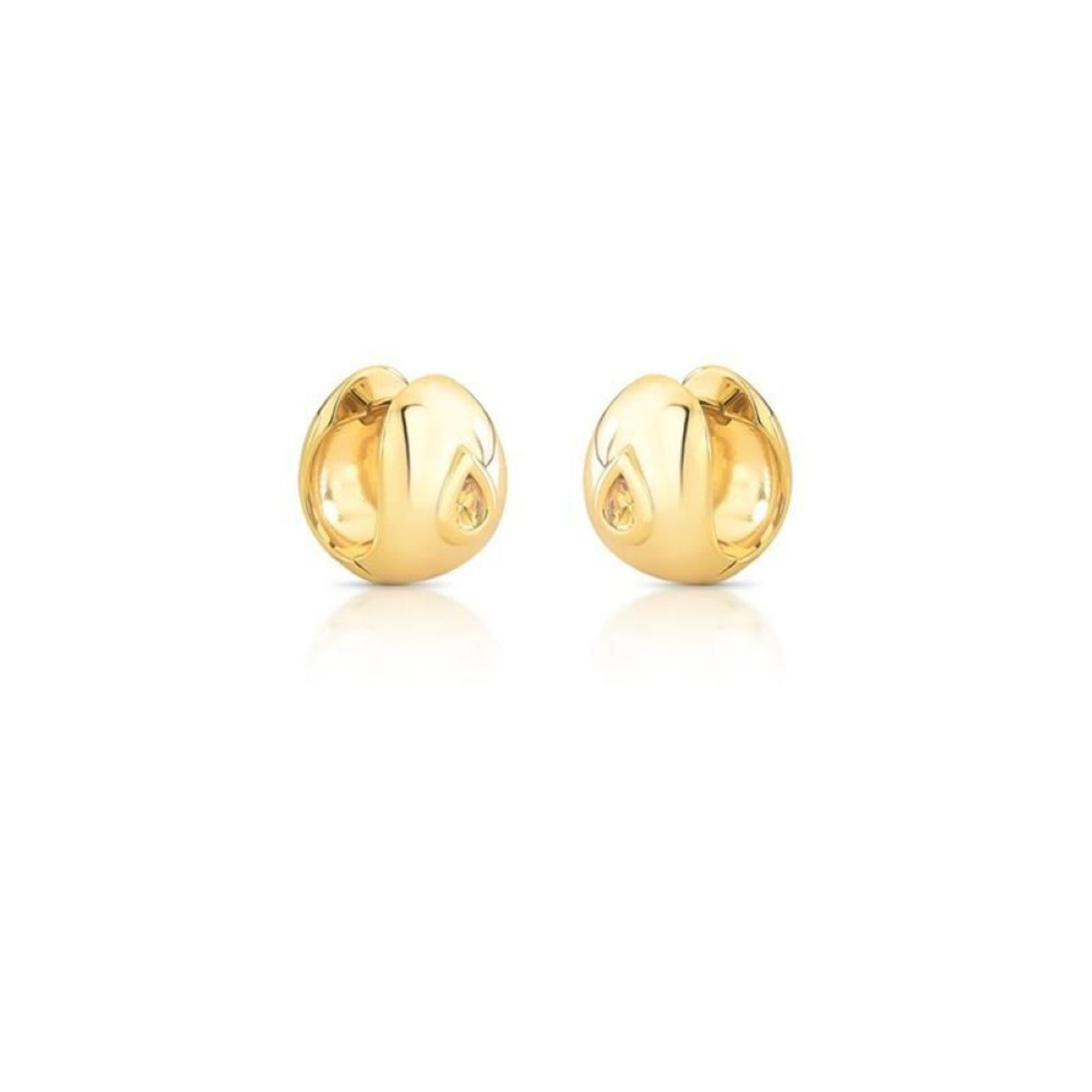 Infantil – Brinco Argola P Abaulada com Cristal Gota Semijoia Banhado a Ouro 18K Ania Store