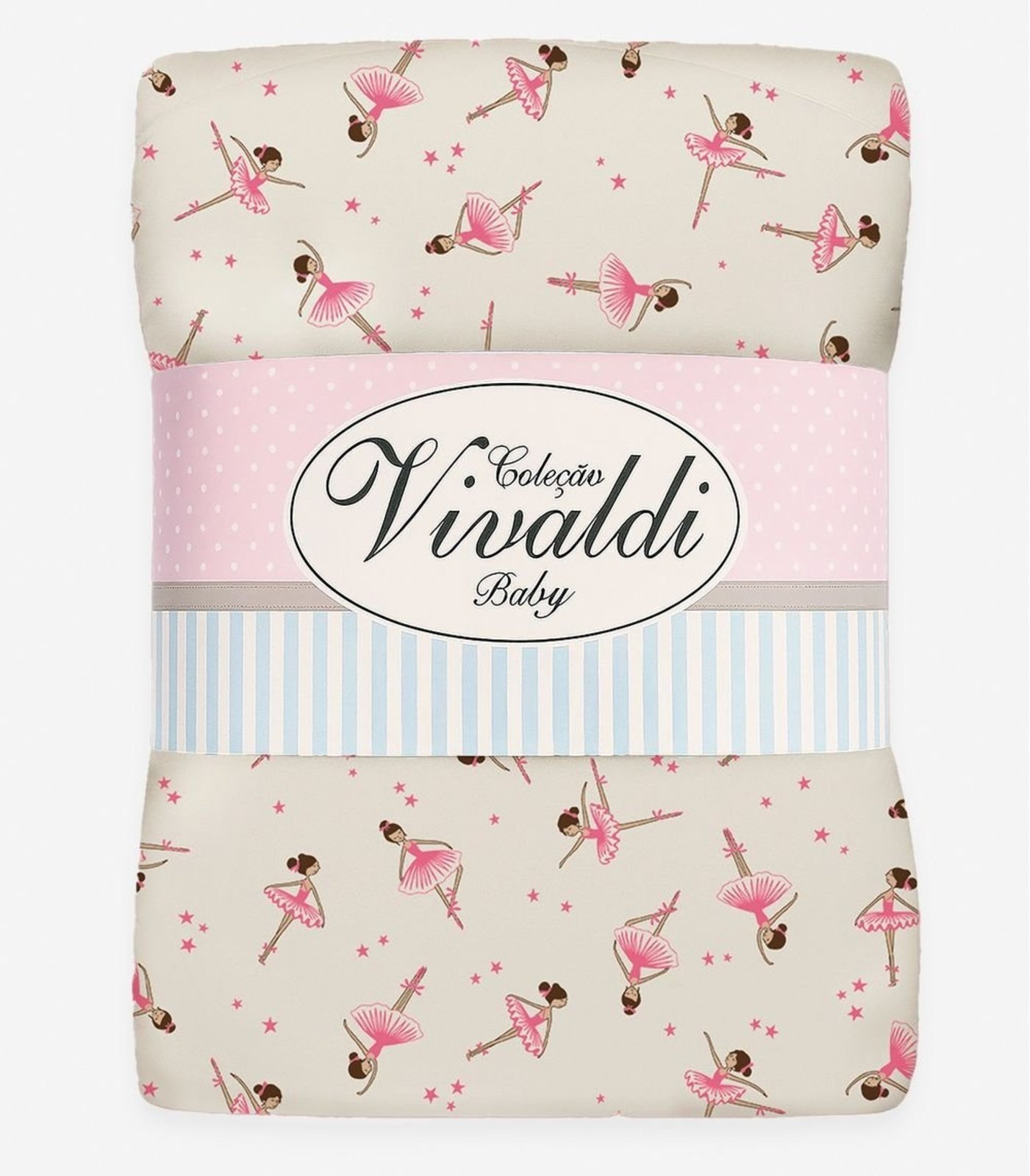 Manta Dupla Face Baby Vivaldi Rosa