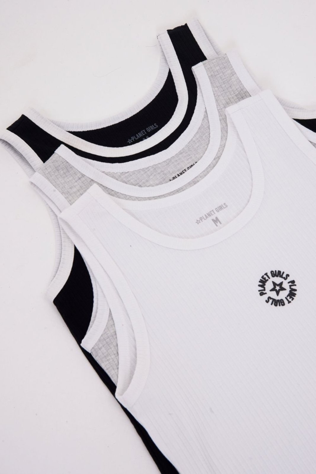 Kit 3 Regatas Femininas Raglan Planet Girls Sortido
