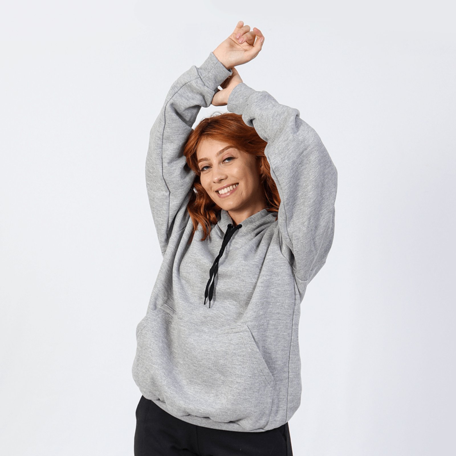 Blusa de frio Miss Confort Moletom Bolso e Capuz Feminino Cinza