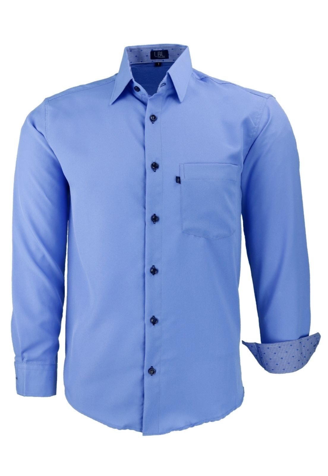 Camisa Manga Longa Lbl Classica Poliester Azul Motorista 1672