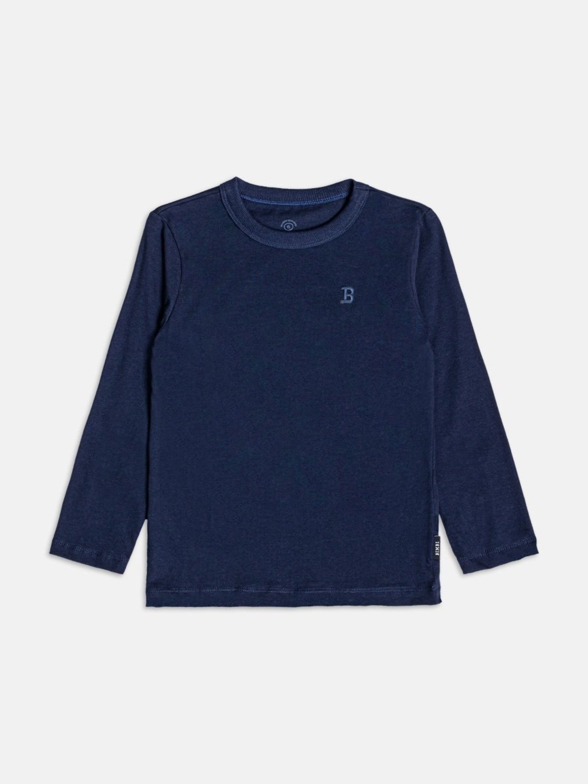 Infantil - Camiseta Menino Bimbi Manga Longa Preta Básica