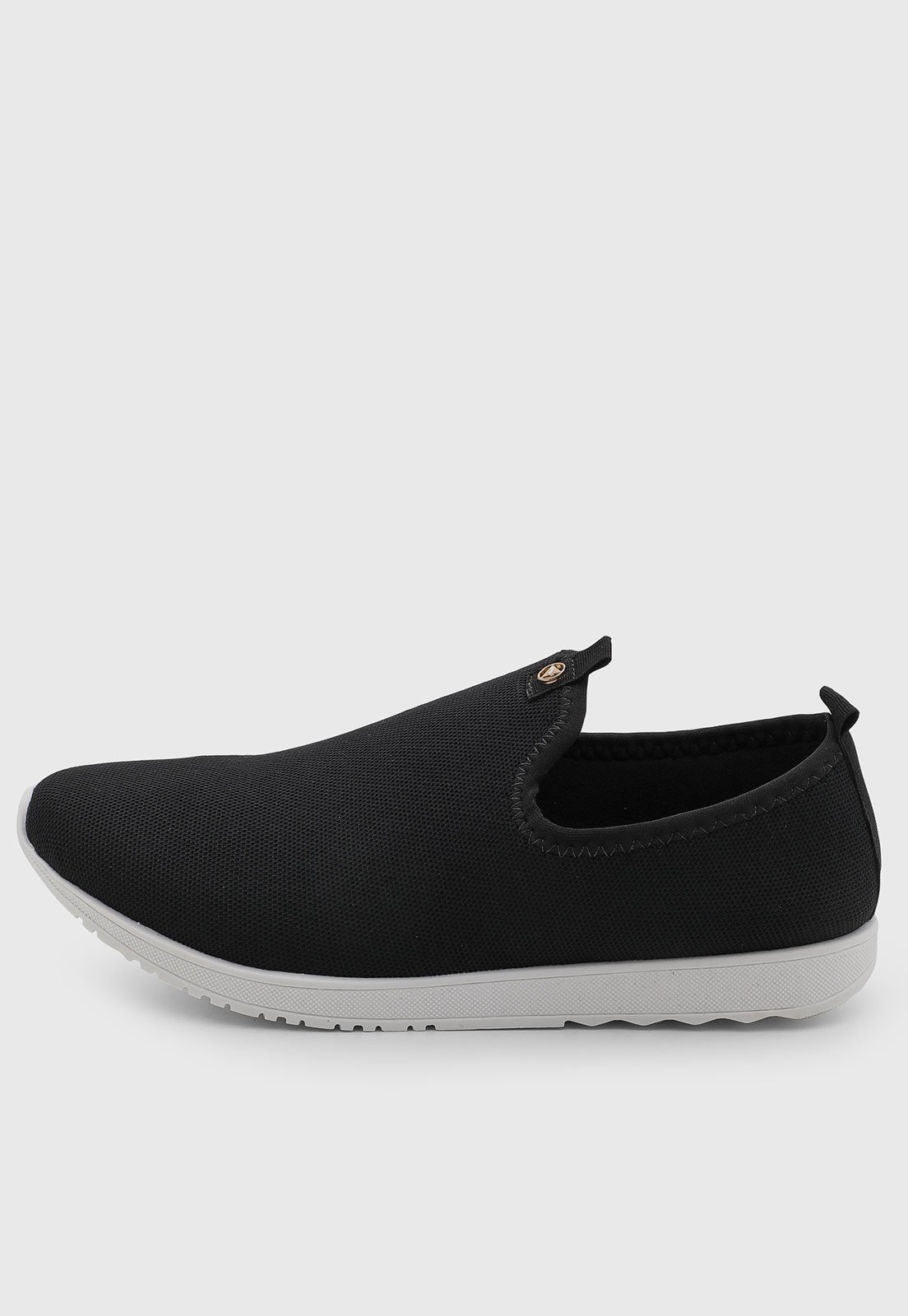 Tênis Feminino VIA UNO Slip On Têxtil Preto