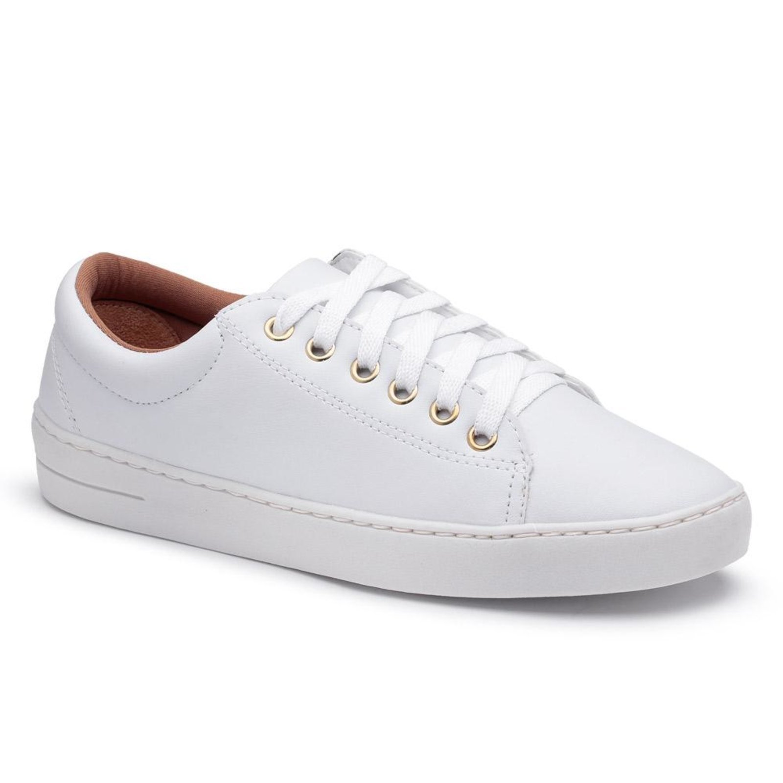 Tênis Feminino Cadarço Liso Conforto Dia a Dia Casual Branco 33 Branco