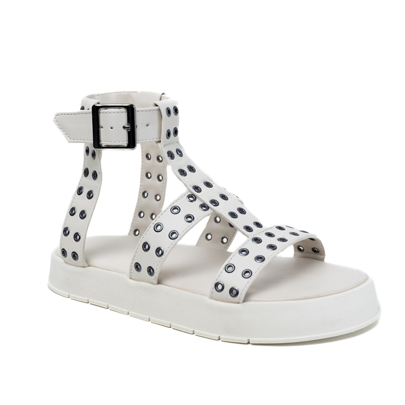 Papete Sandalia Plataforma Sola Alta Off White Lançamento Kuento Shoes