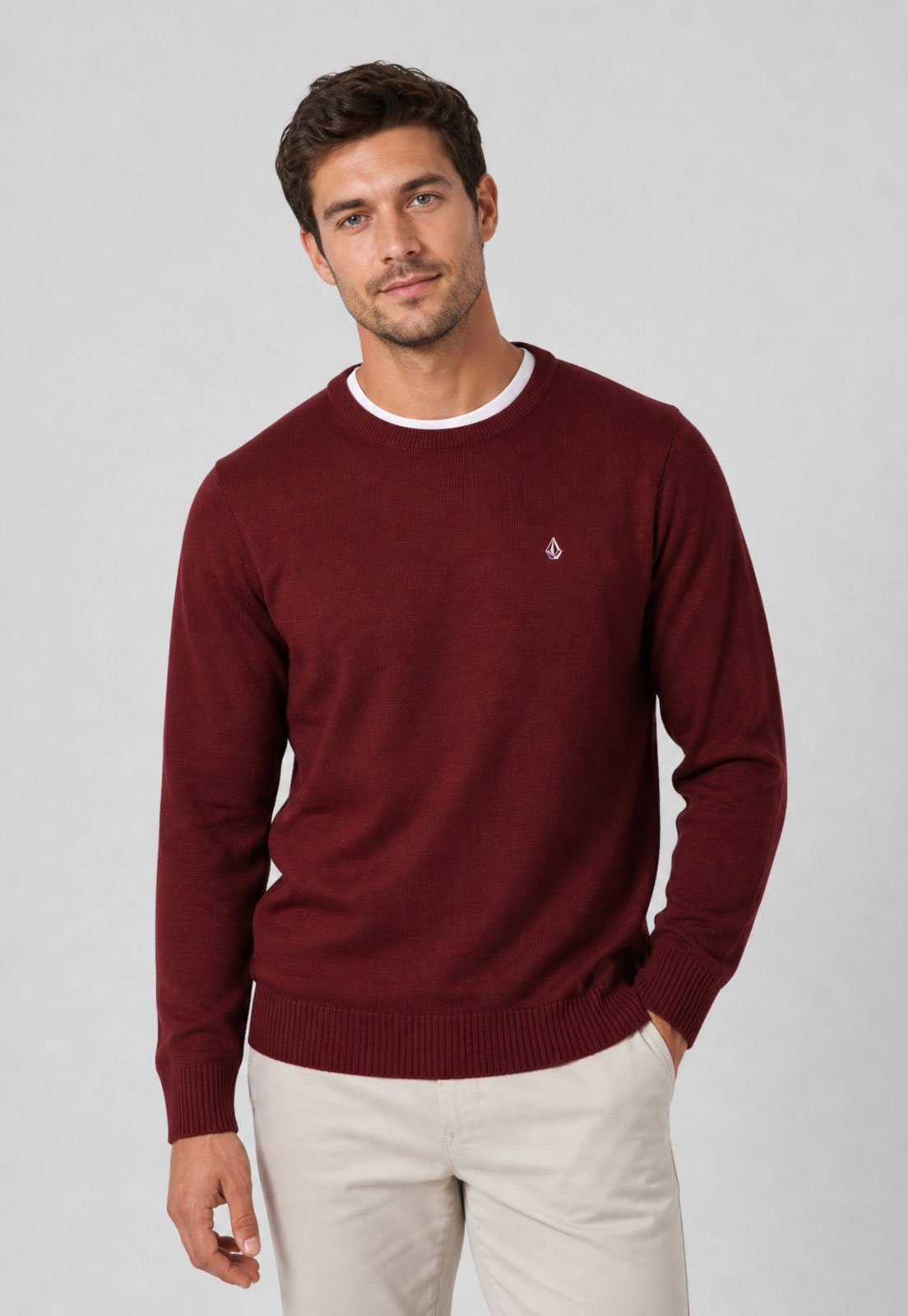 Suéter Tricot Masculino Volcom Classic Stone Vinho