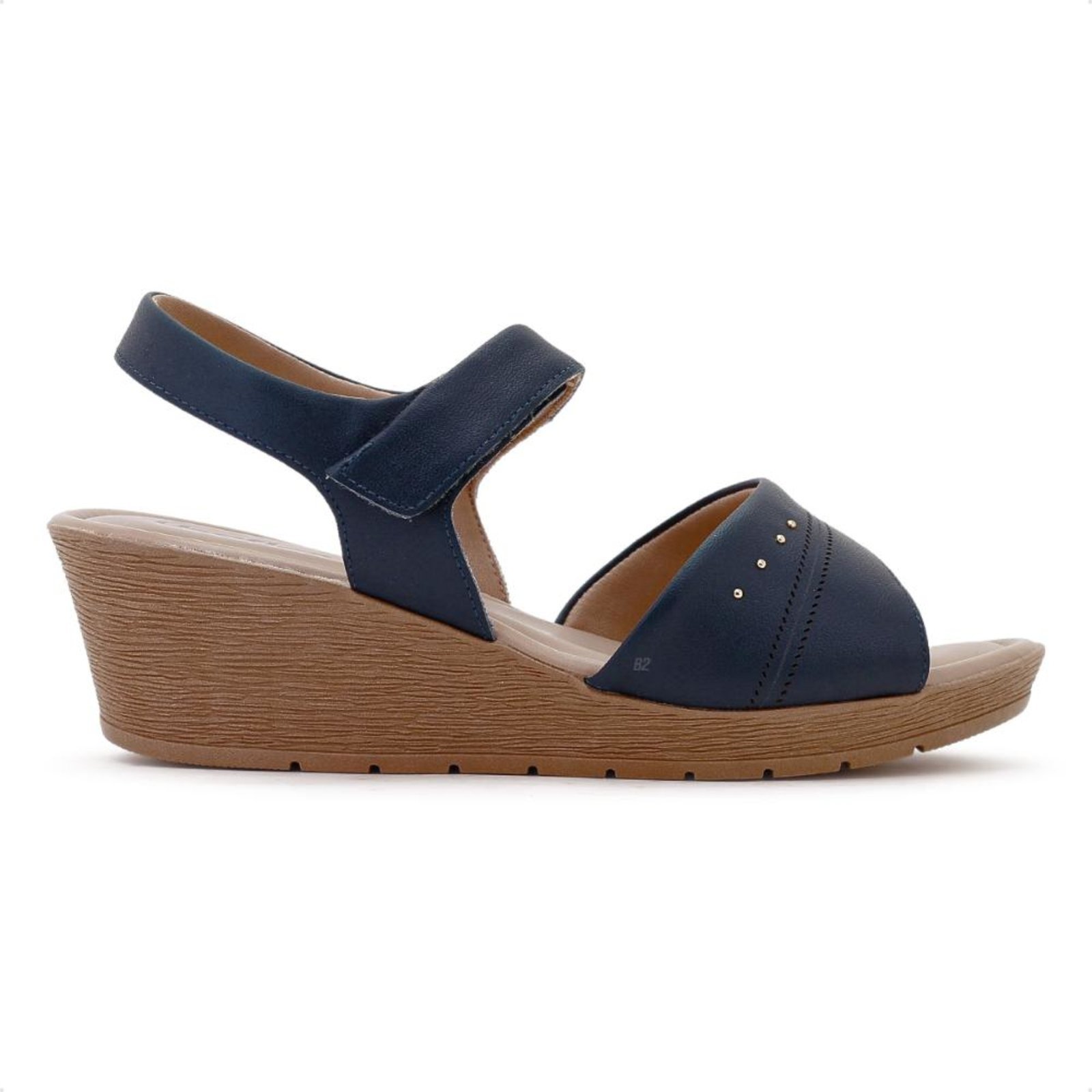Sandália Usaflex Salto Plataforma Laser Feminina Azul