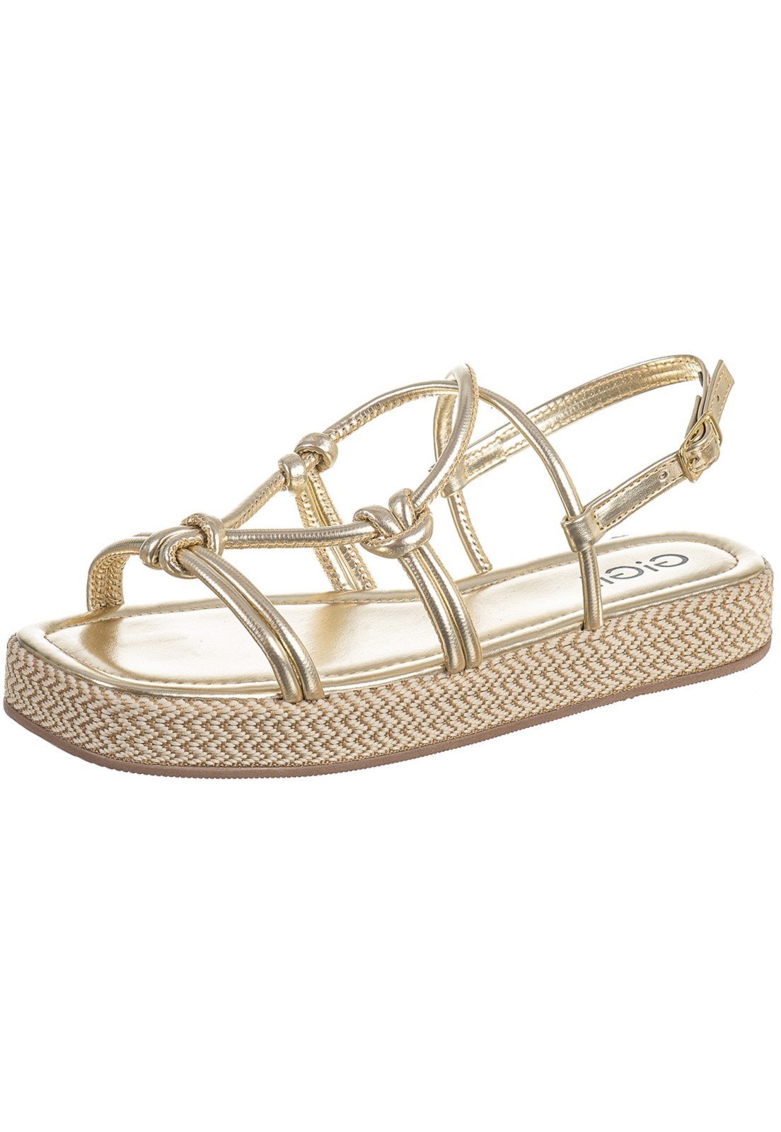 Vista 3 Sandália Flatform GiGil Papete Espadrille Tiras Abauladas dourado/ouro velho Gigil dourado/ouro velho