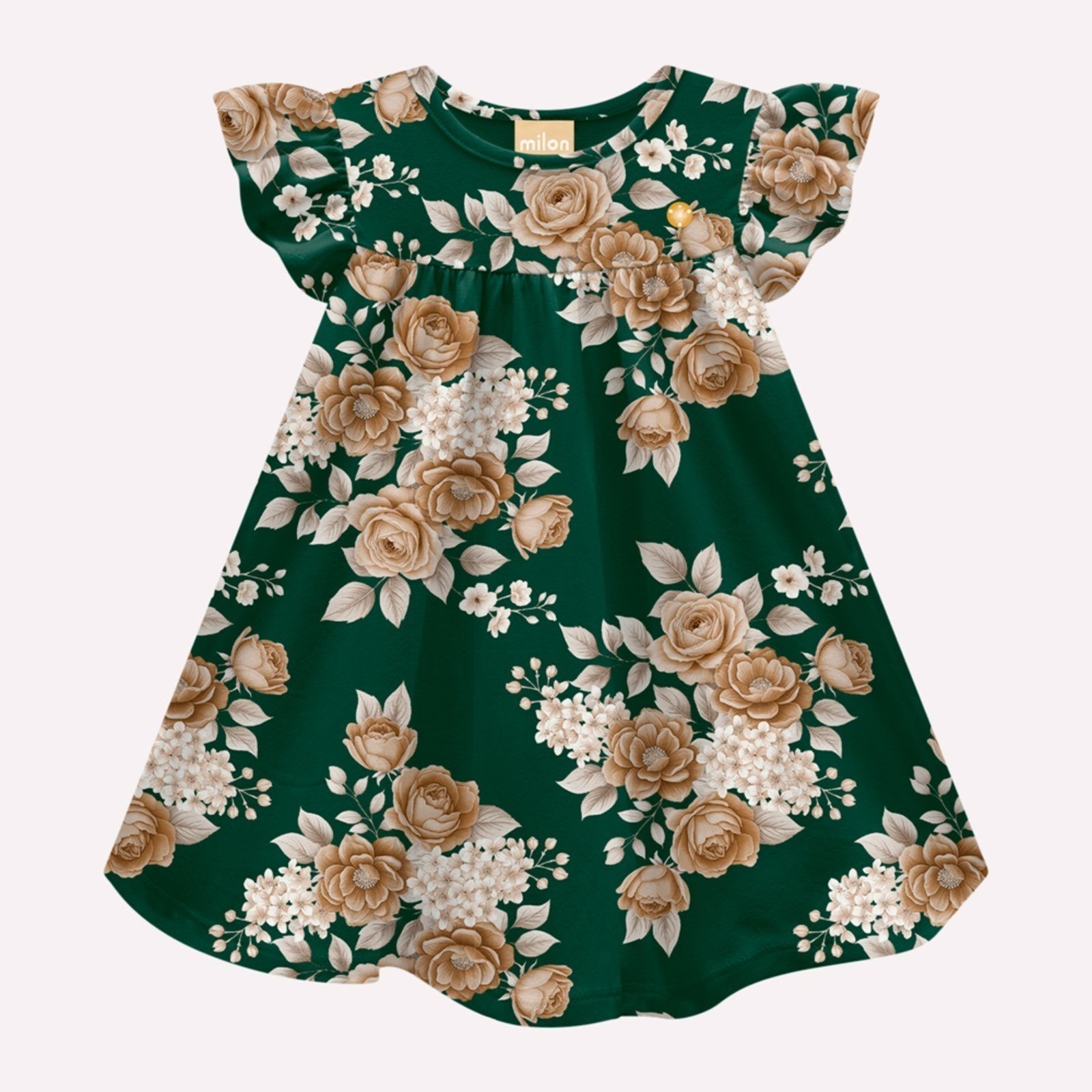 Infantil - Vestido Menina Flores Milon