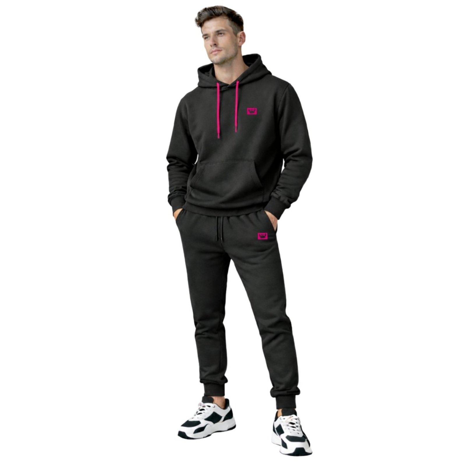 Conjunto Moletom Blusa De Frio E Calça Moletom Preto