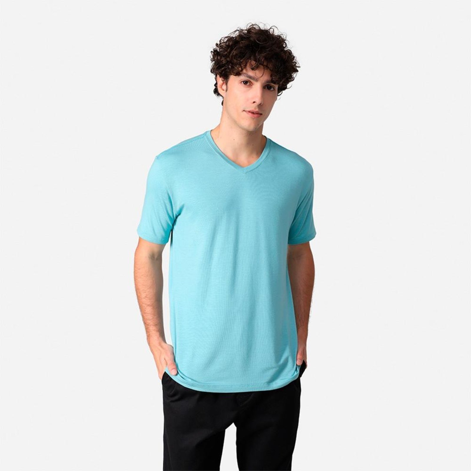 Tech T-Shirt Modal V Premium Masculina | Basico.com Azul