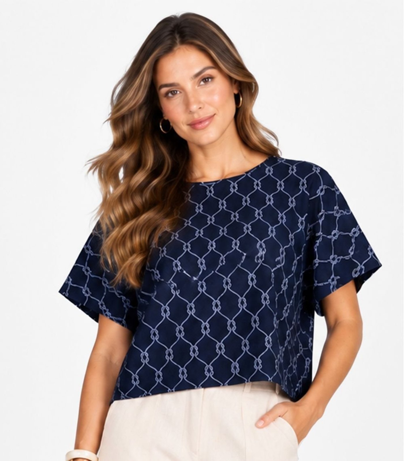 Blusa Verão Feminina Infinita Cor Azul