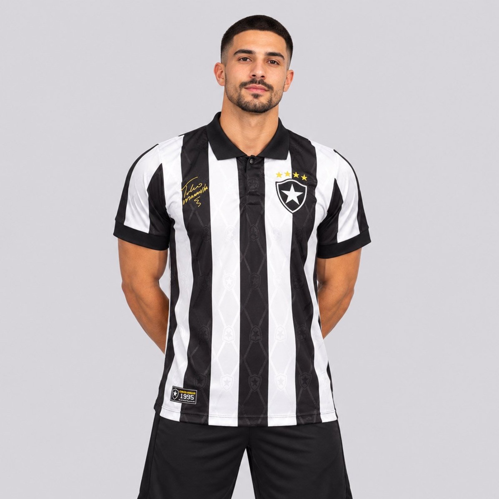 Camisa Botafogo Retrô 1995 Túlio Maravilha 7 Jacquard Preta